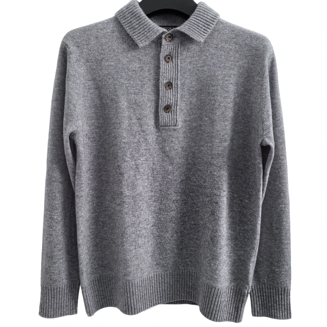 商务百搭长袖针织休闲时尚翻领秋冬羊绒羊毛衫