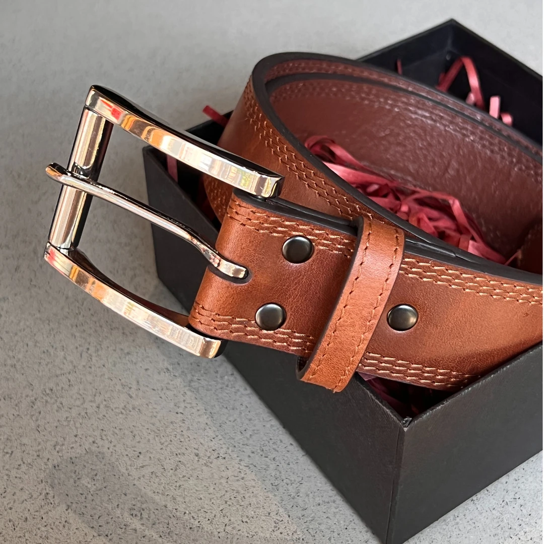 手工原创真疯马皮男士头层休闲复古裤带潮流