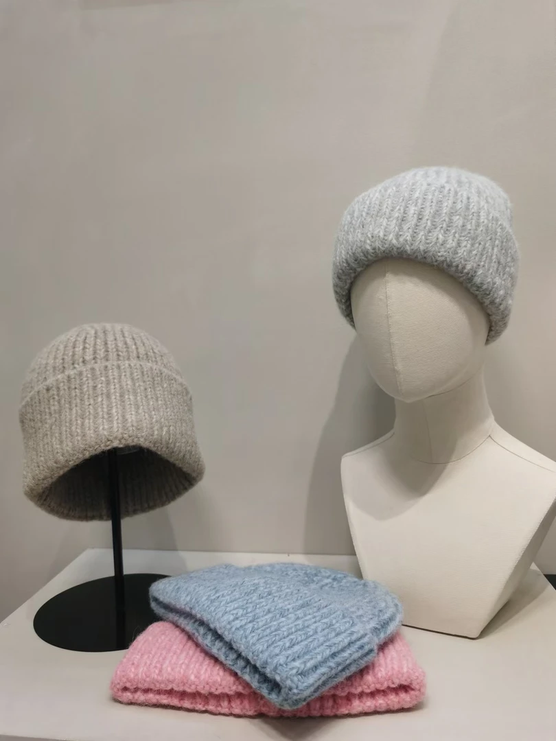 帽之都冬季彩色针织毛线帽围巾