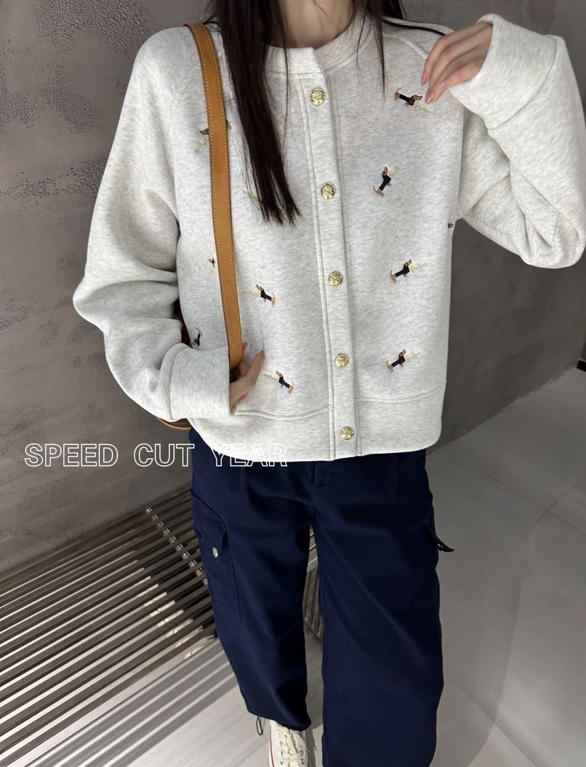 帽之都新款休闲百搭短款开衫外套2396