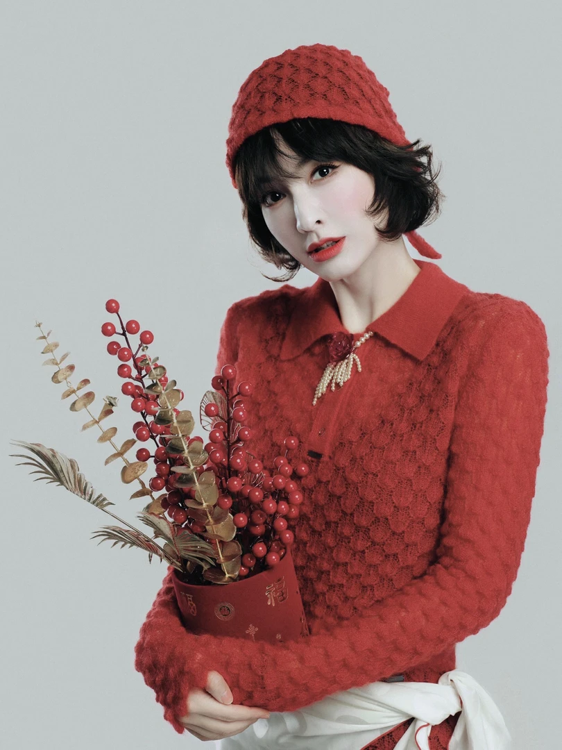 【清仓福利】纯羊毛Polo领龙鳞纹提花全羊毛长袖毛衣（衣长53）