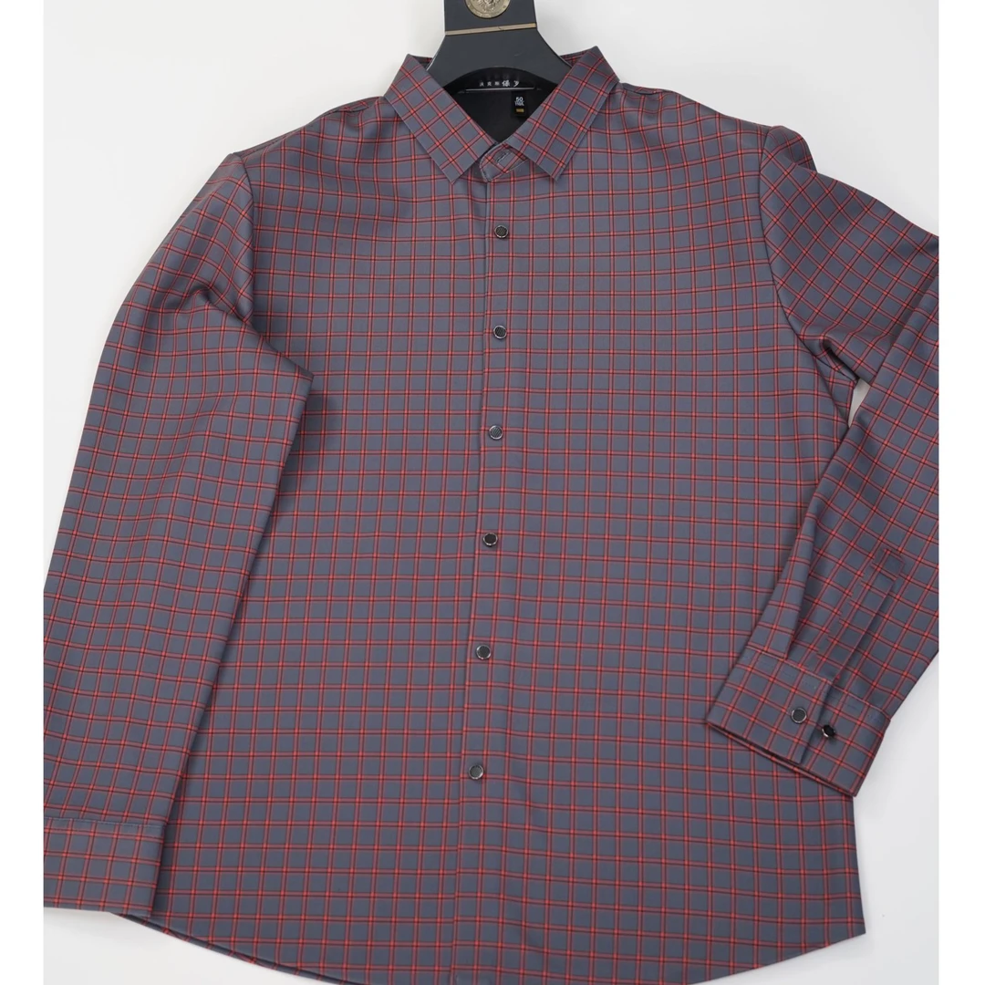 888男士男款衬衣长袖经典格纹时尚户外