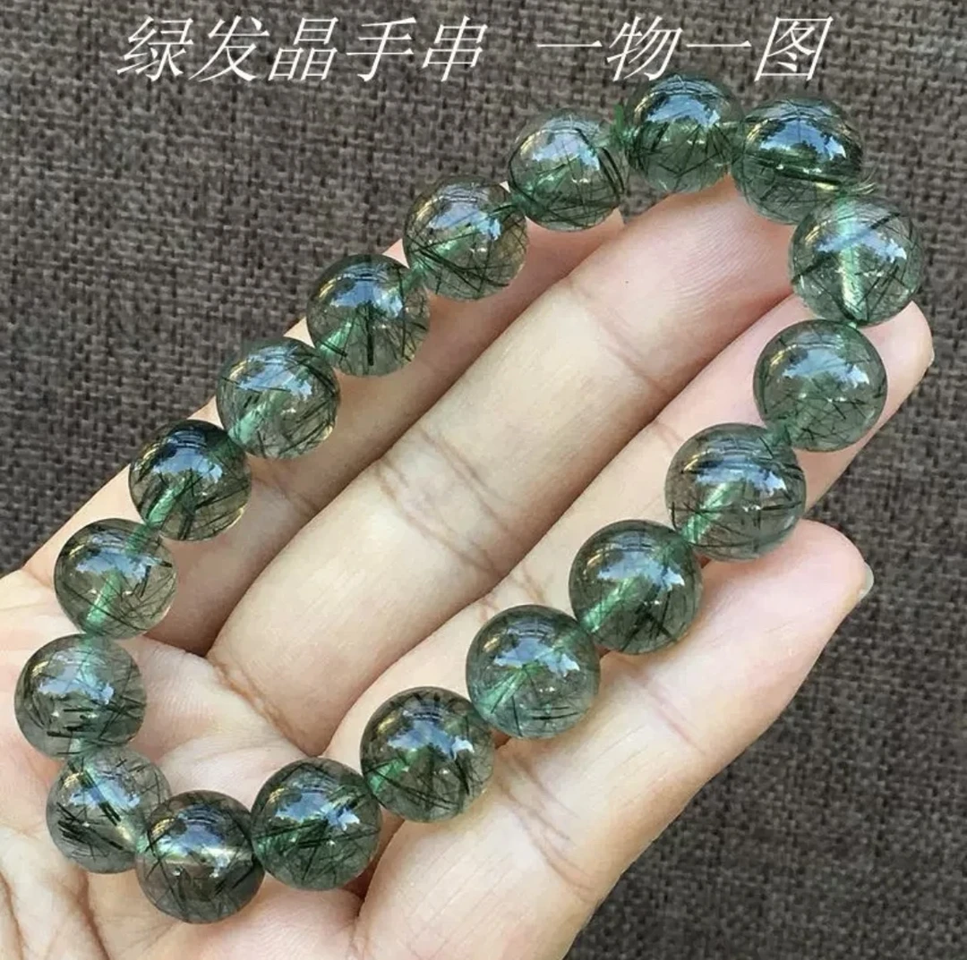 手链 绿发晶单圈水晶男女通用时尚百搭
