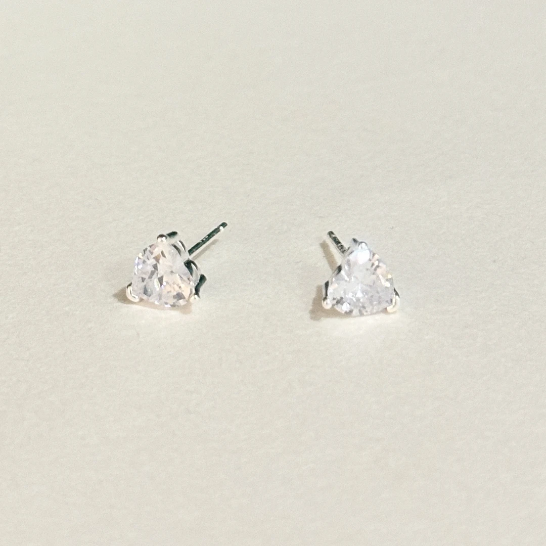 925银合成锆石耳饰 【福桃】fortpeat同款爱心耳钉