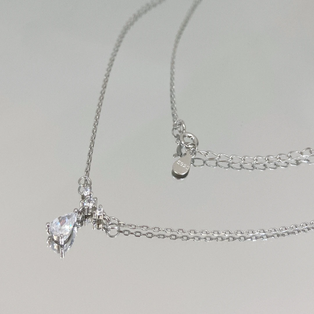 坠链均925银合成锆石 bkpp林祎凯pp同款项链