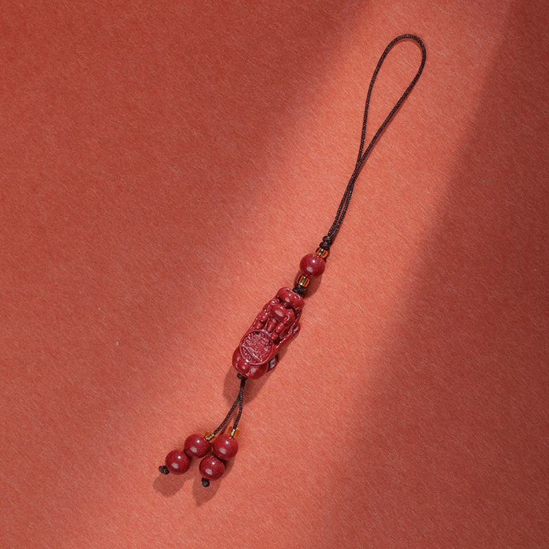 含辰砂工艺品紫金砂貔貅款手机挂包挂