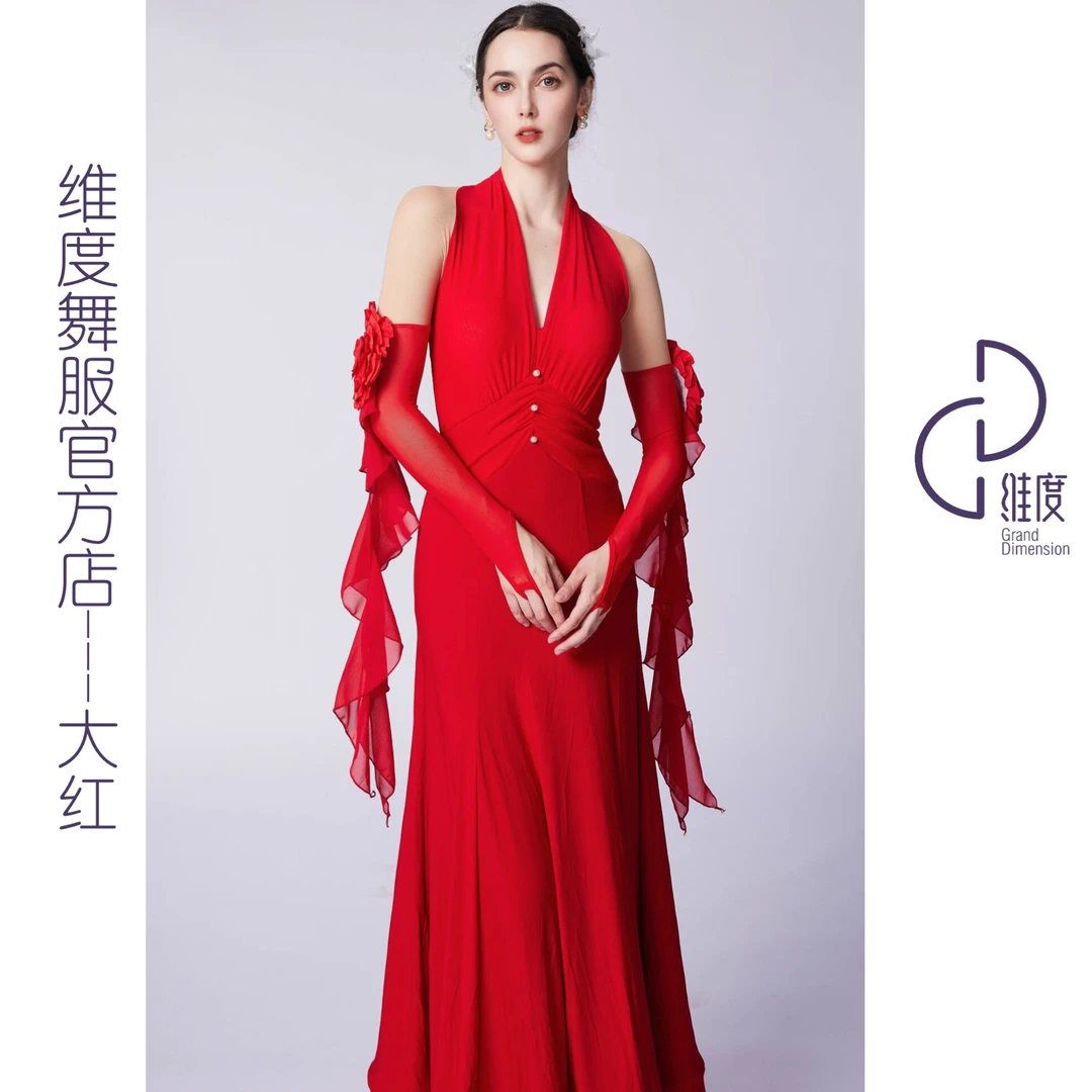 【维度舞服】L69新款连衣裙摩登蹈服拉丁舞女式华尔兹溯源好物显瘦