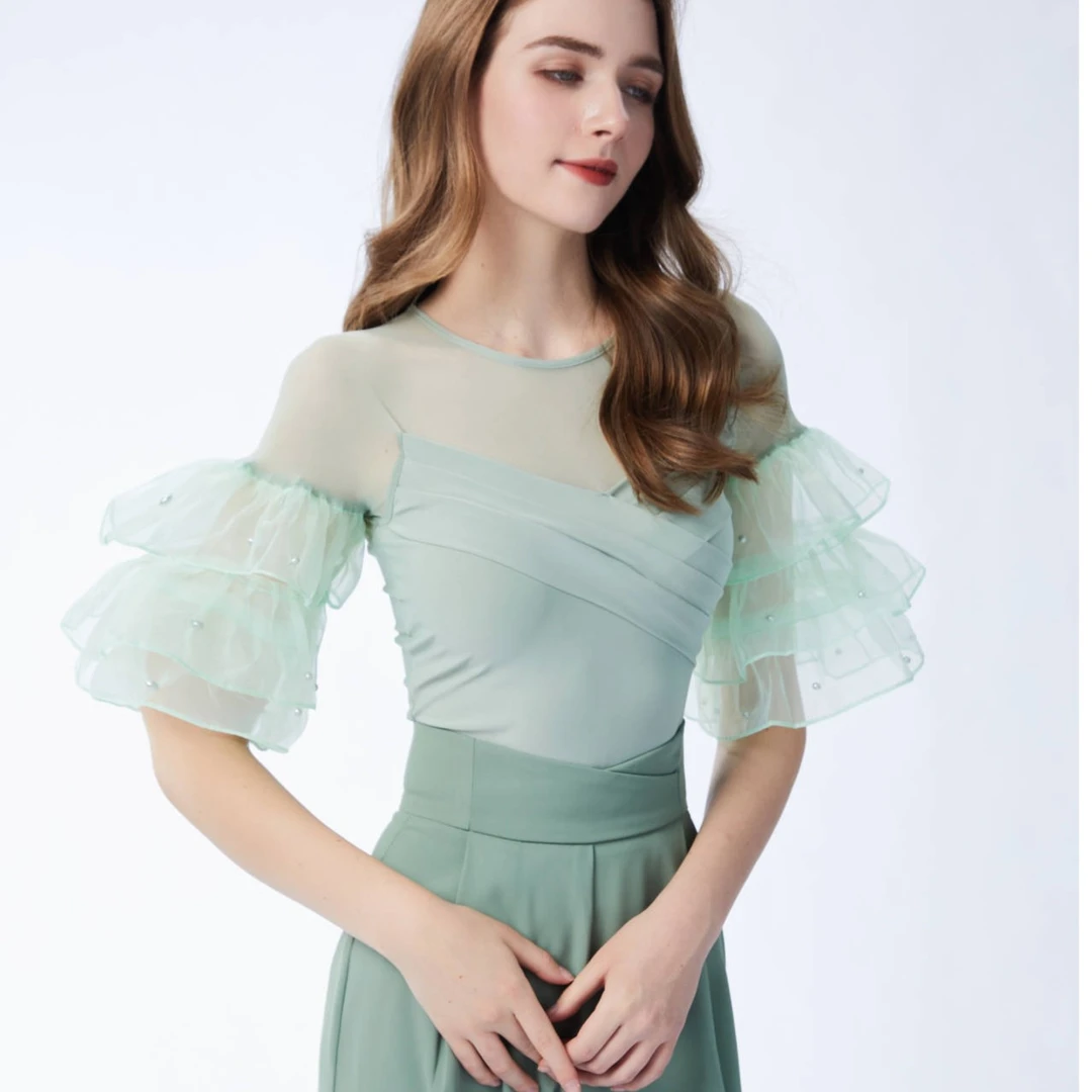 维度舞服Y325原创设计女士上衣摩登舞拉丁舞习服赛服短袖溯源好物