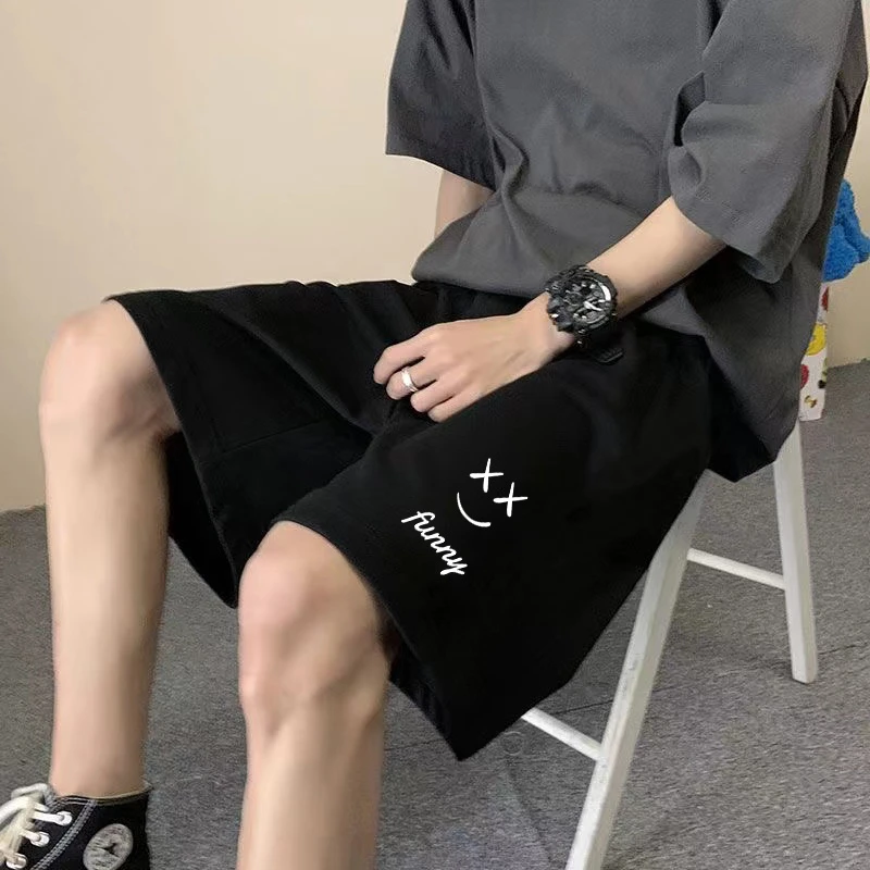 新款运动潮流短裤男士宽松潮牌百搭休闲裤夏季外穿跑步大裤衩中裤