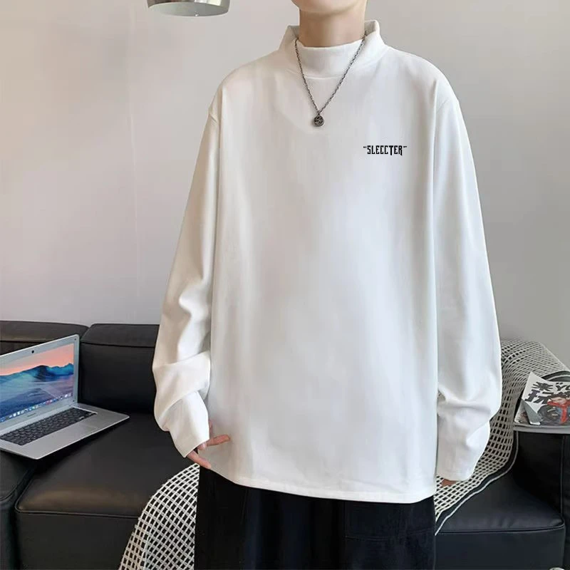 双面德绒打底衫男士冬季港风休闲百搭加绒加厚打底衫上衣服ins潮