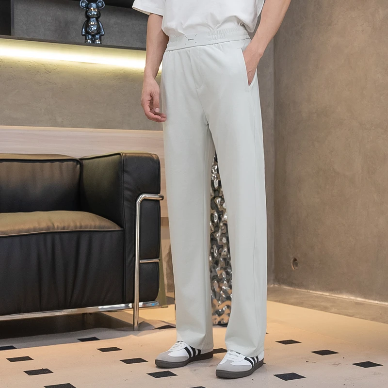 爆款裤子男秋季新款直筒休闲裤百搭韩版宽松垂感透气阔腿长裤男