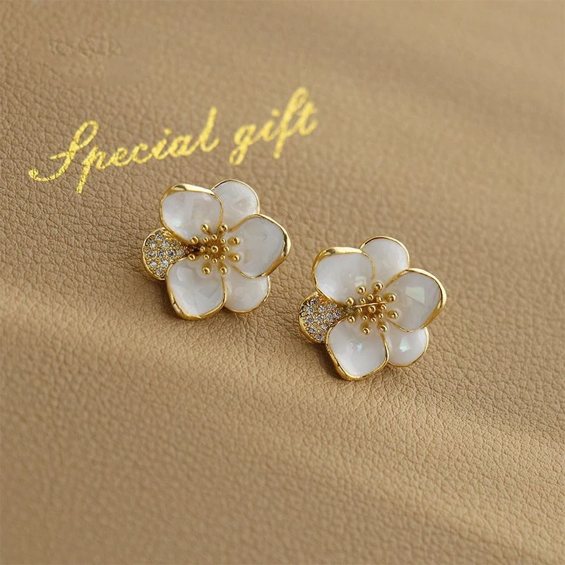 高级感花朵耳钉女时尚百搭ins时尚个性气质耳环