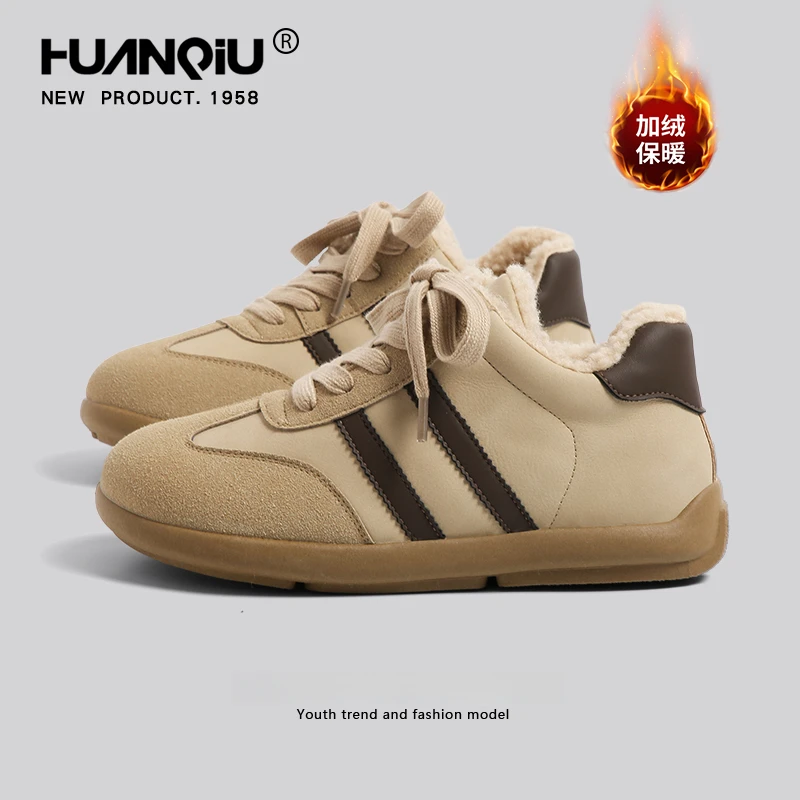 环球踩屎感德训鞋女款2025新款冬季加绒勃肯鞋加厚保暖丑萌运动鞋
