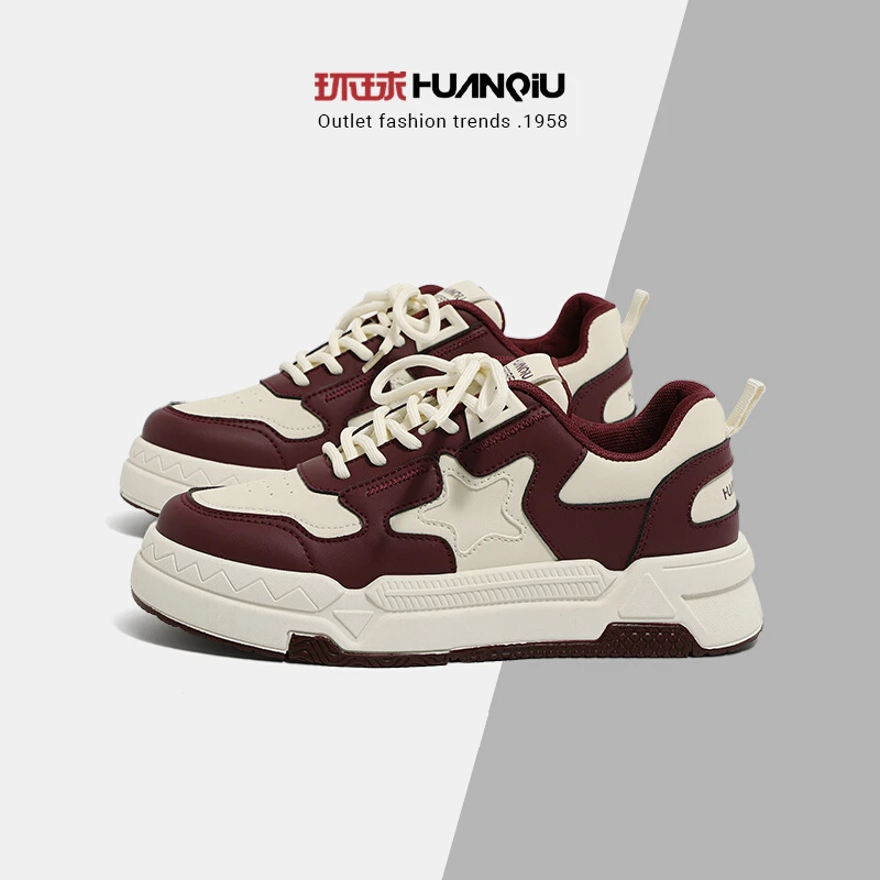 环球小白鞋女鞋子2025年春季新款厚底板鞋女原创设计感休闲运动鞋