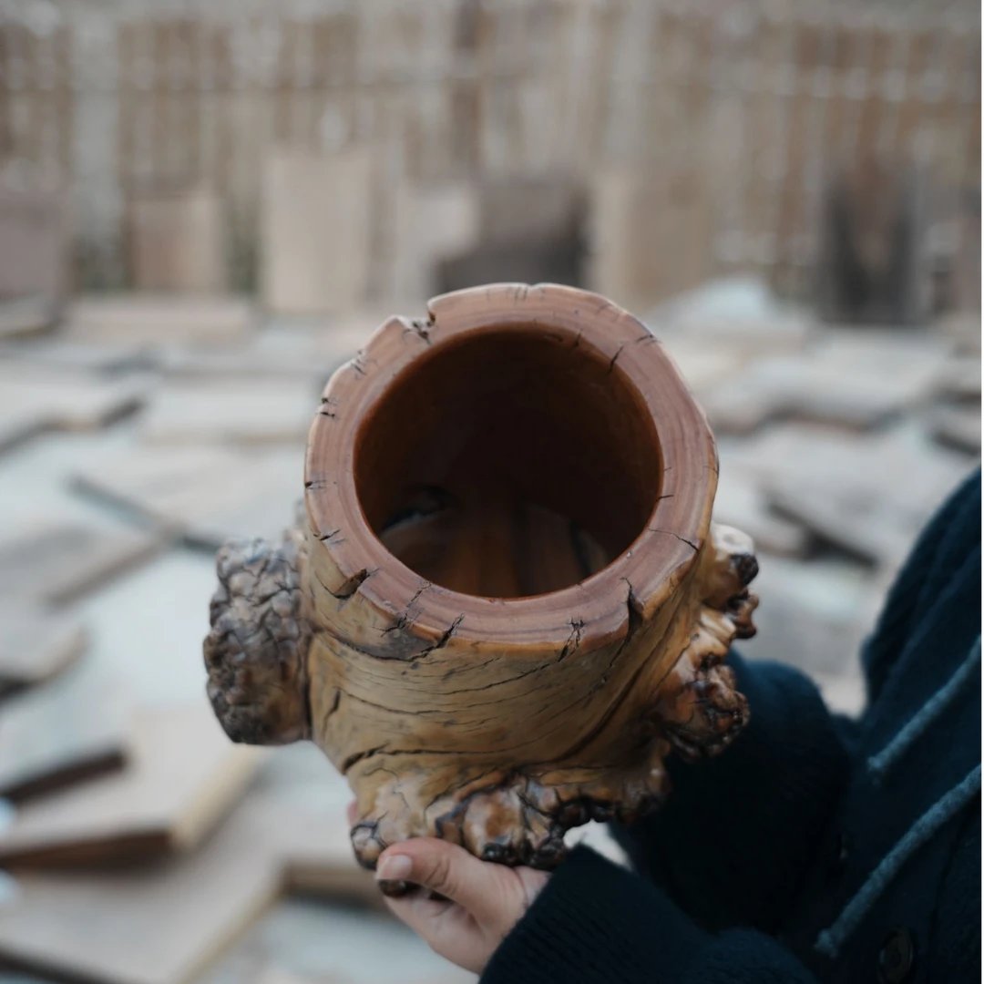 胡杨树笔筒复古创意老物件日式