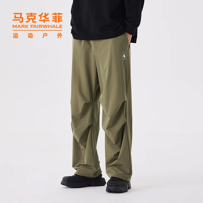 马克华菲2023春秋运动长裤休闲男士户外工装裤梭织机能伞兵裤速干