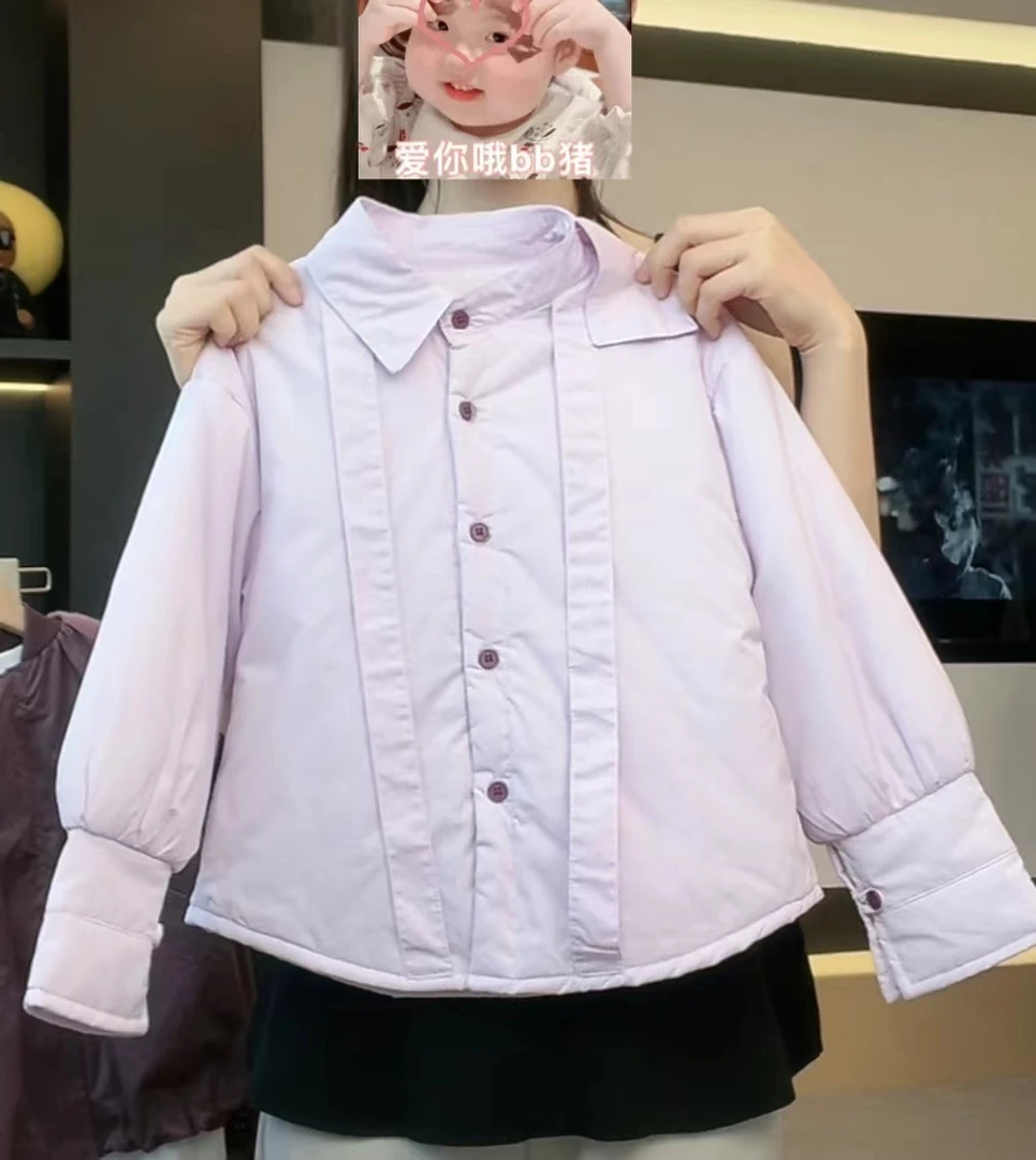 qc【现货】阿卷秋冬韩版儿童时尚夹棉领口保暖加厚棉袄外套MPG5151