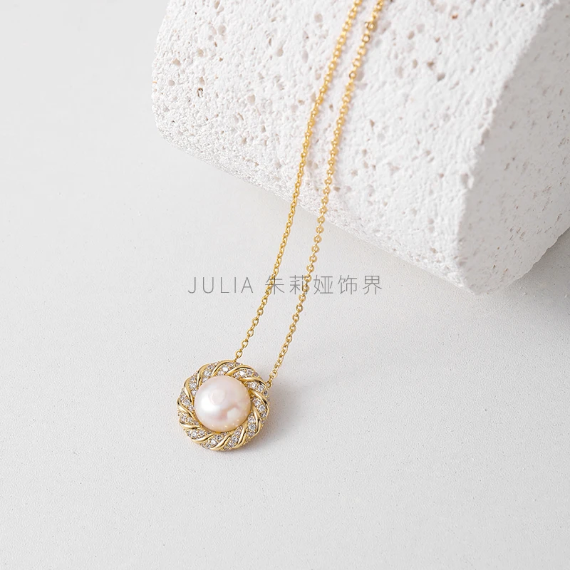 铜合金项链 轻奢法式简约经典铜镀金皓石金色项链 朱莉娅（XL322）