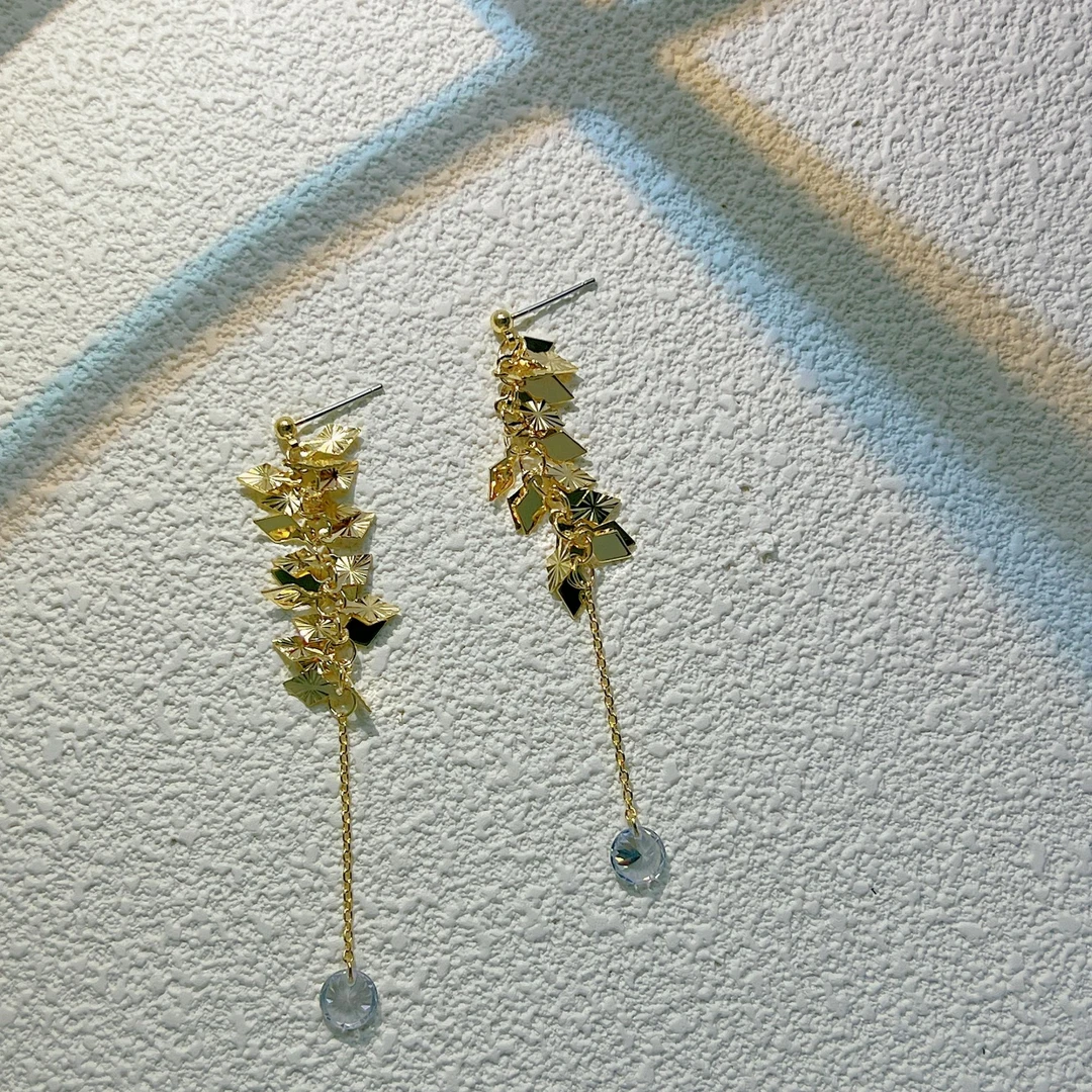 钛钢耳饰 时尚百搭小众轻奢气质长款流苏耳环 朱莉娅（XH092)