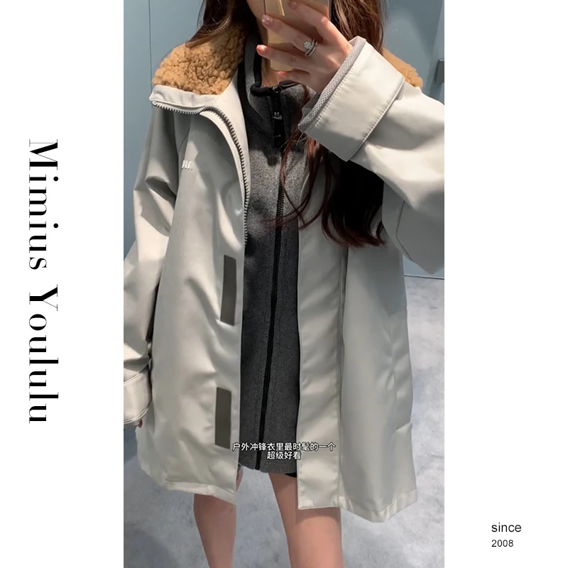 【mimius】&游鹿鹿 miu系撞色户外休闲冲锋衣内胆+外壳  F09009