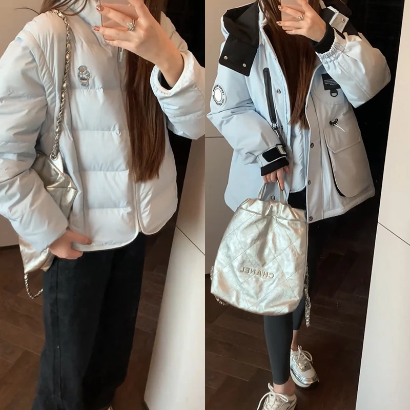 【mimius】游鹿鹿 露丝同款~工装风收腰加厚鹅绒服两件套 F10185