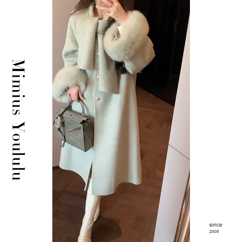 【mimius】&七七 京洛佳人～气质千金狐狸毛羊 毛大衣 汉服F11359