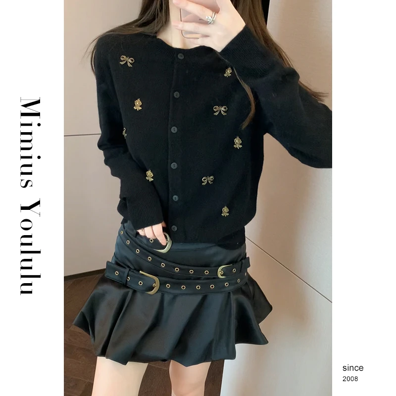 【mimius】七七 高奢【英黎学院】蝴蝶结玫瑰开衫+裙裤 WF07026