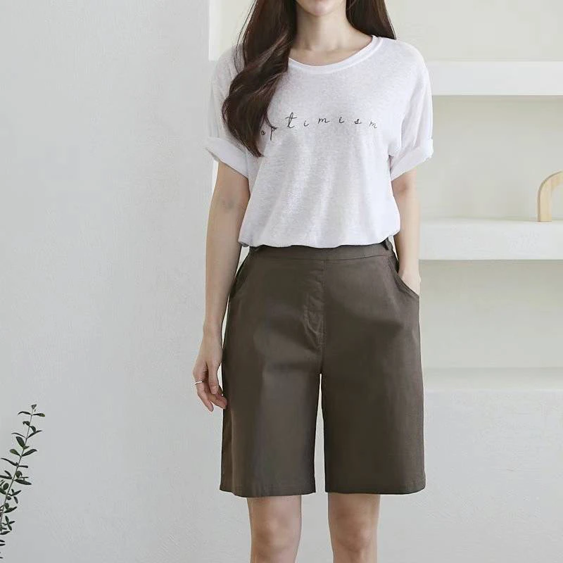 韩国夏季新款两颗扣短裤