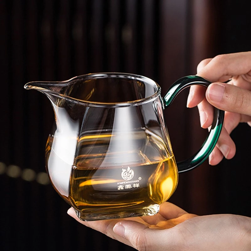 耐热温高硼硅加厚公道杯功夫茶具四方公杯过滤分茶器加厚泡茶杯