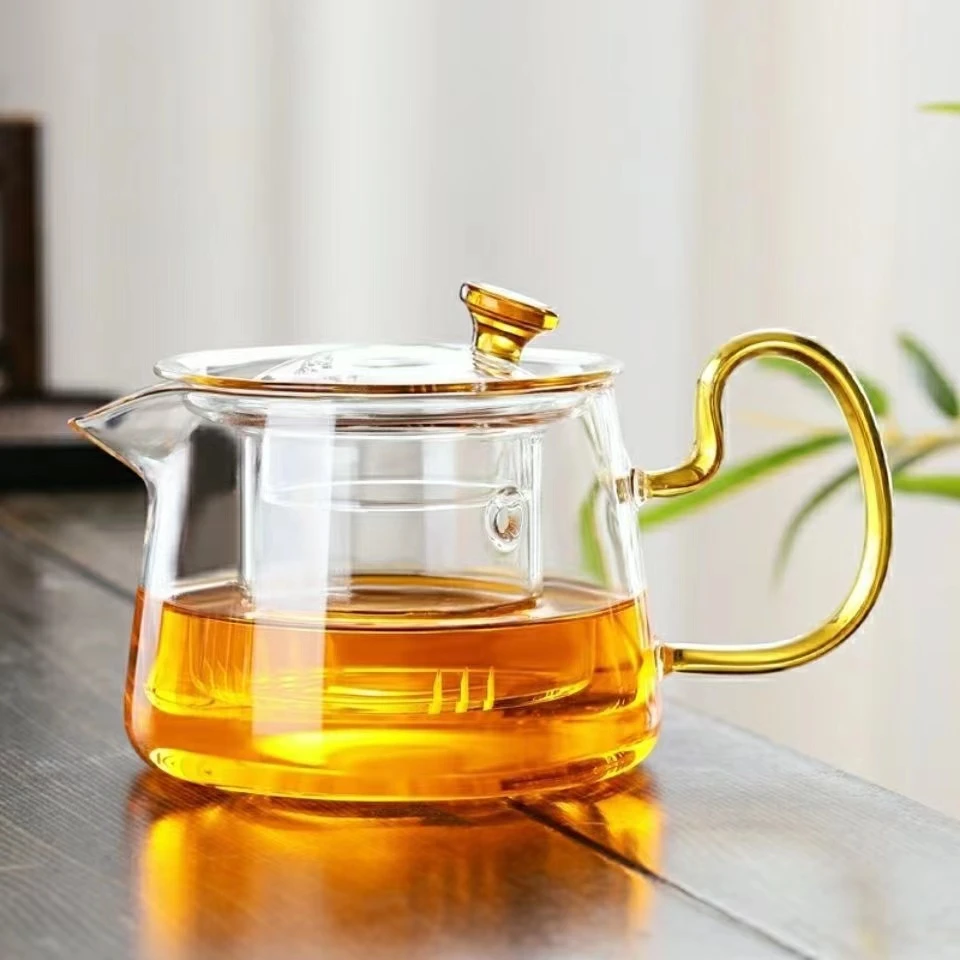 可加热玻璃茶壶耐高温加厚过滤简约家用功夫水果花茶壶茶具套装