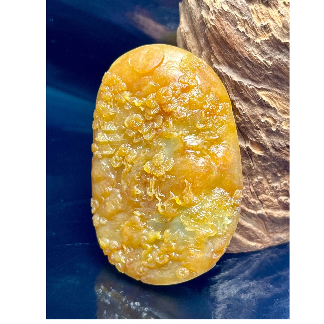 已结缘缅甸翡翠A货黄翡老子出关