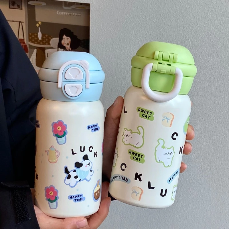 ins可爱便携新款保温杯女生高颜值学生防摔情侣网红简约韩版潮流