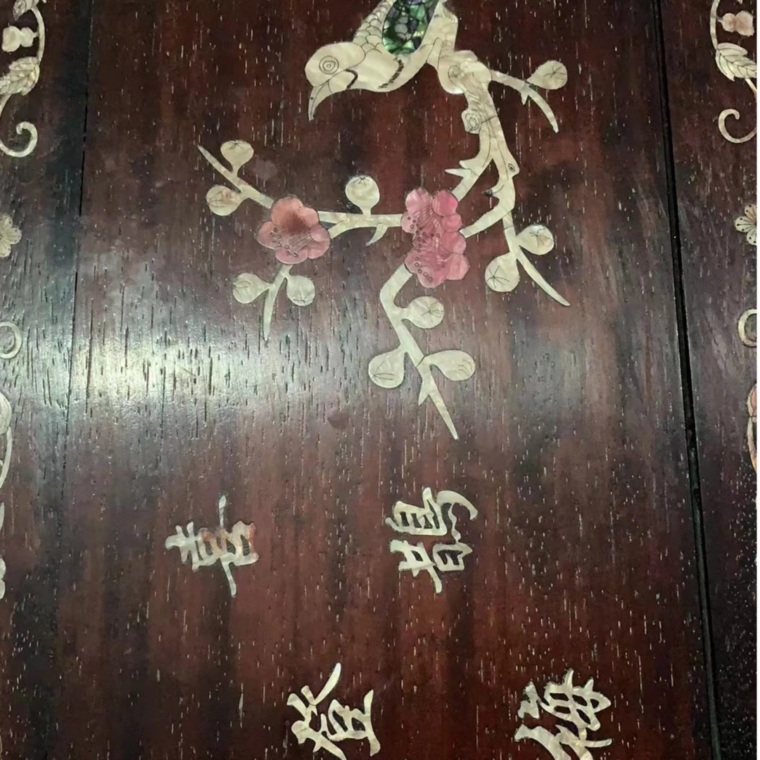 喜鹊登梅檀木茶桌家居摆件