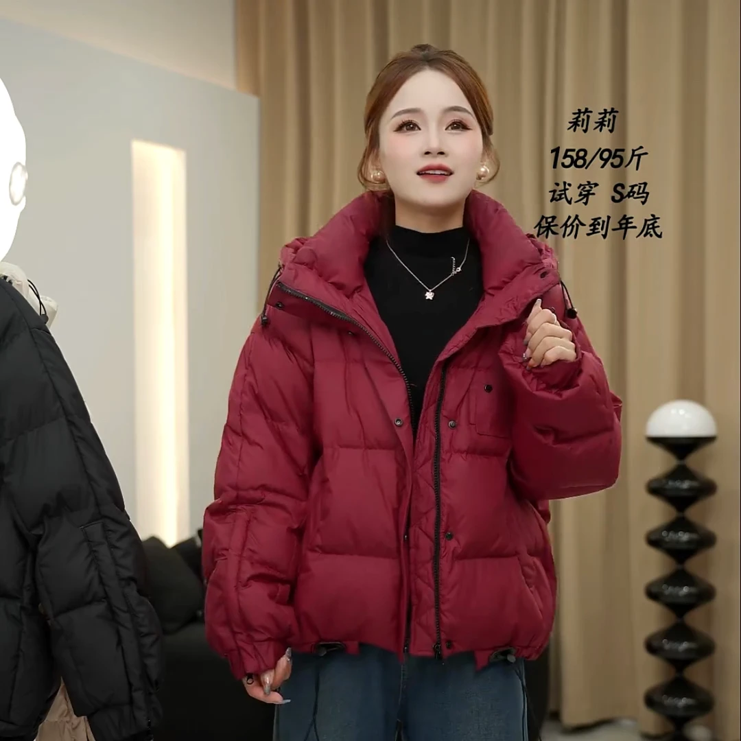 7003连帽短款休闲时尚百搭冬季保暖爆款羽绒服外套女