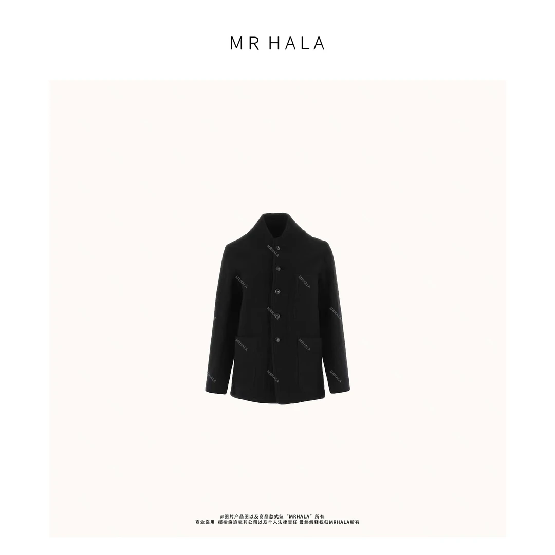 MRHALA 渚碧缩绒工艺羊毛西式解构毛呢外套女 LW40820