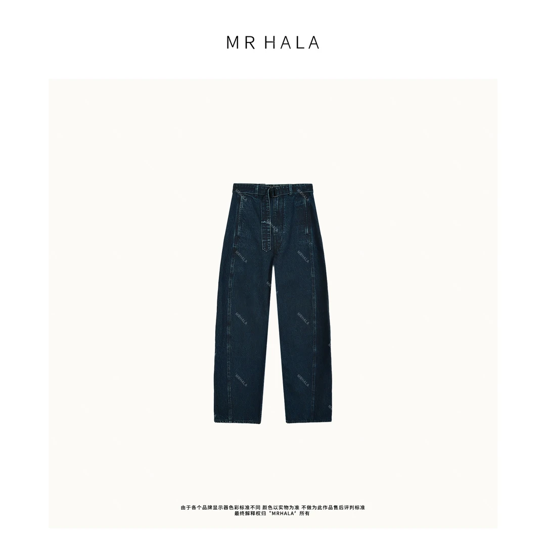 MRHALA 耘汇绑带斜裁竹结长裤女 LK41101