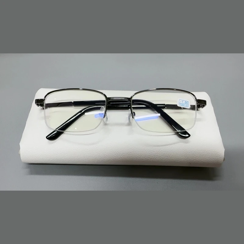 成品男女士款时尚超轻半框近视镜商务简约经典眼镜100度-600度