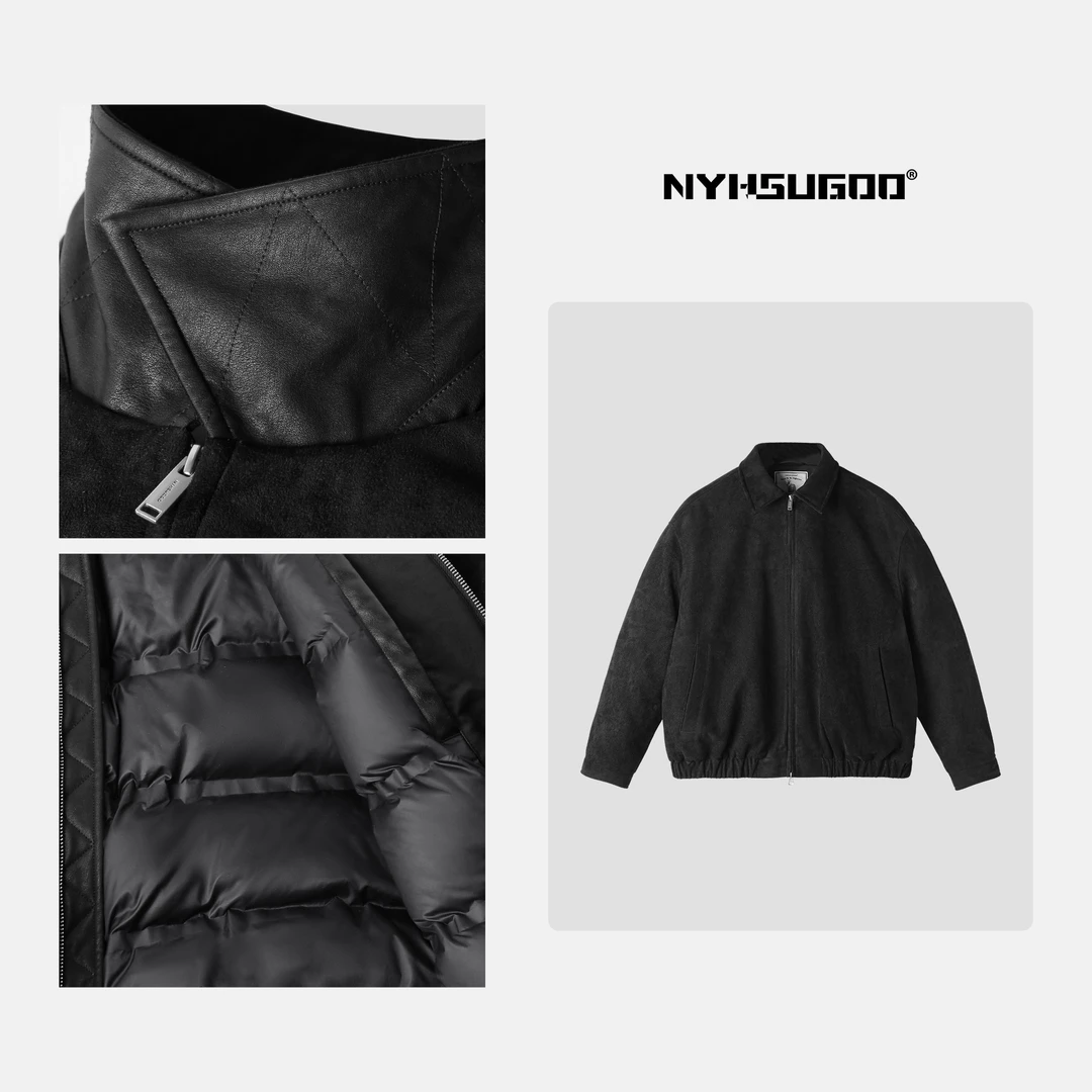 NYHSUGOO/南乙3429冬季新款美式翻领男士新国标90白鸭绒羽绒服