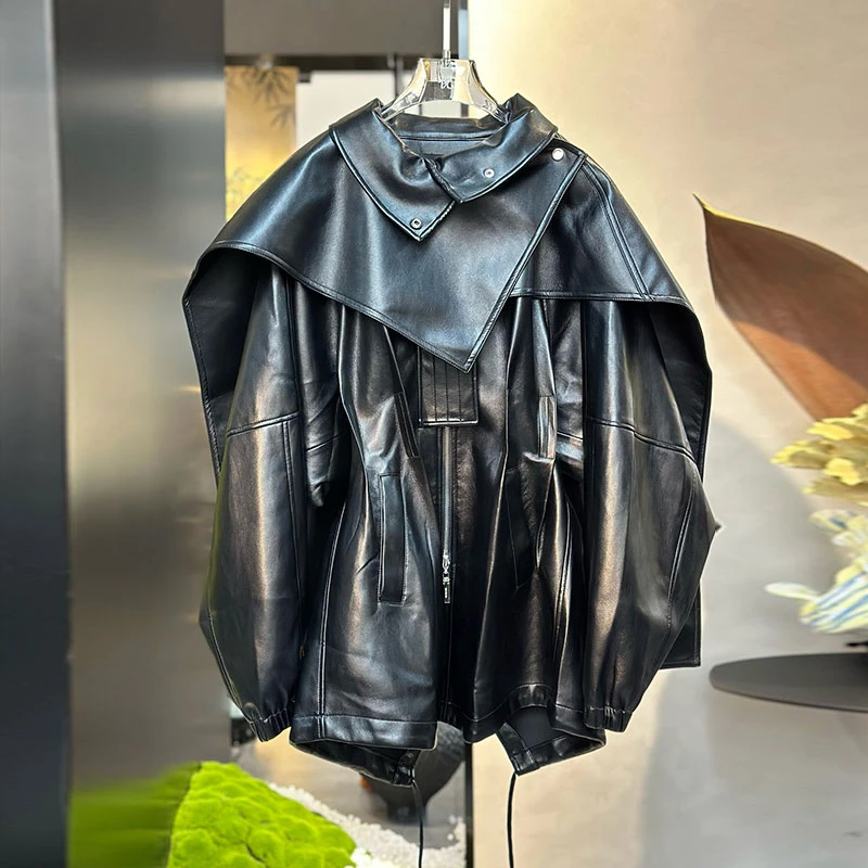 设计师品牌MASHAMA 24秋冬新款斗篷 炫酷外套女修身显瘦