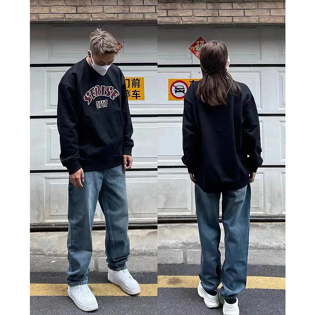 【复古水洗显腿长牛仔烟管裤】遥发服装秋季新款百搭宽松直筒裤6833