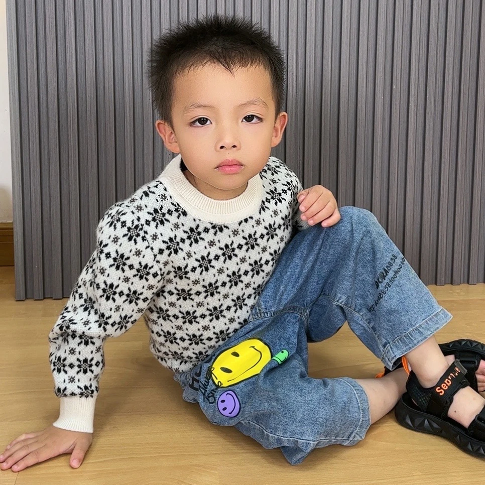 儿童羊绒衫男女孩加厚亲子套头半高领童装秋冬宝宝羊毛衫定制毛衣