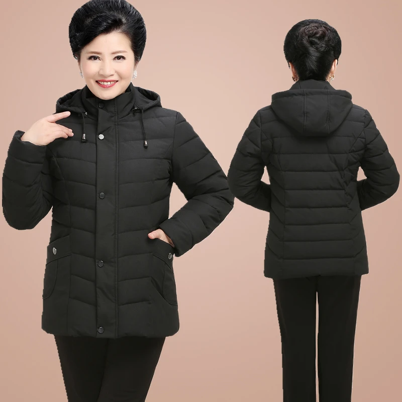中老年人羽绒服女中长款2025新款显瘦大码加厚妈妈装冬外套防寒服