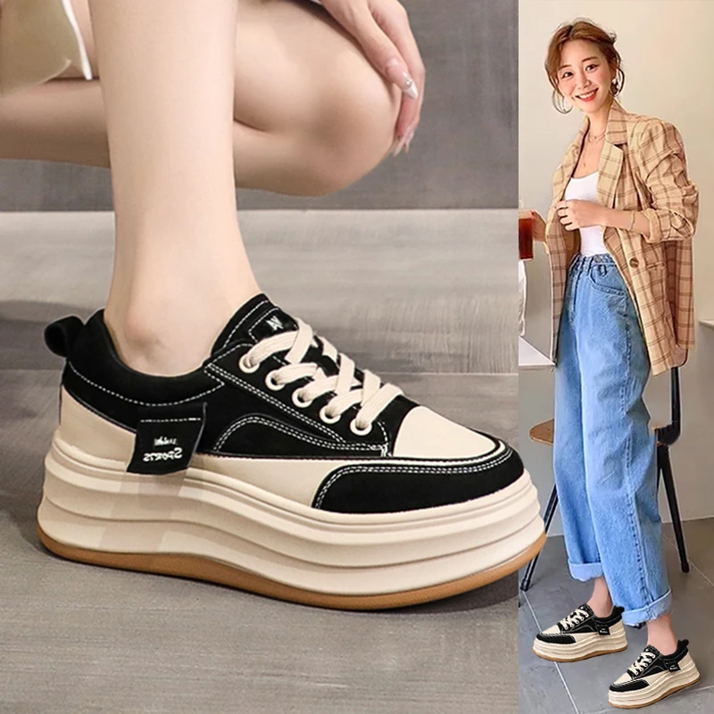 真皮软底时尚单鞋女2025秋季新款厚底松糕复古小众百搭妈妈休闲鞋