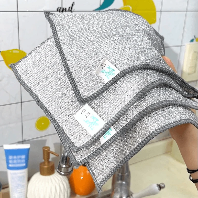 景赞钢丝洗碗布清洁布不沾油抹布厨房灶台洗碗洗锅清洗双面家用