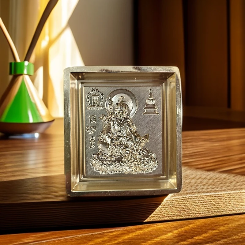 精品雕刻小号纯铜方莲花生大士擦擦模具泥塑复制工具图案清晰摆件