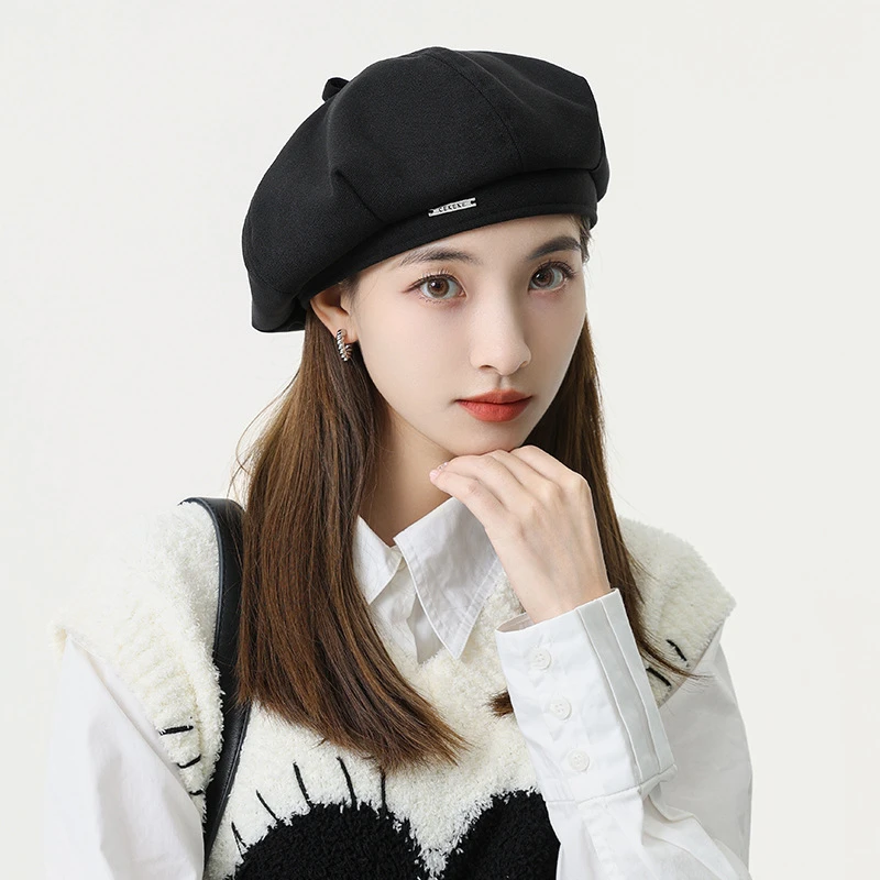 日系画家帽子女四季英伦韩版潮2022新款百搭网红韩系显脸小贝雷帽