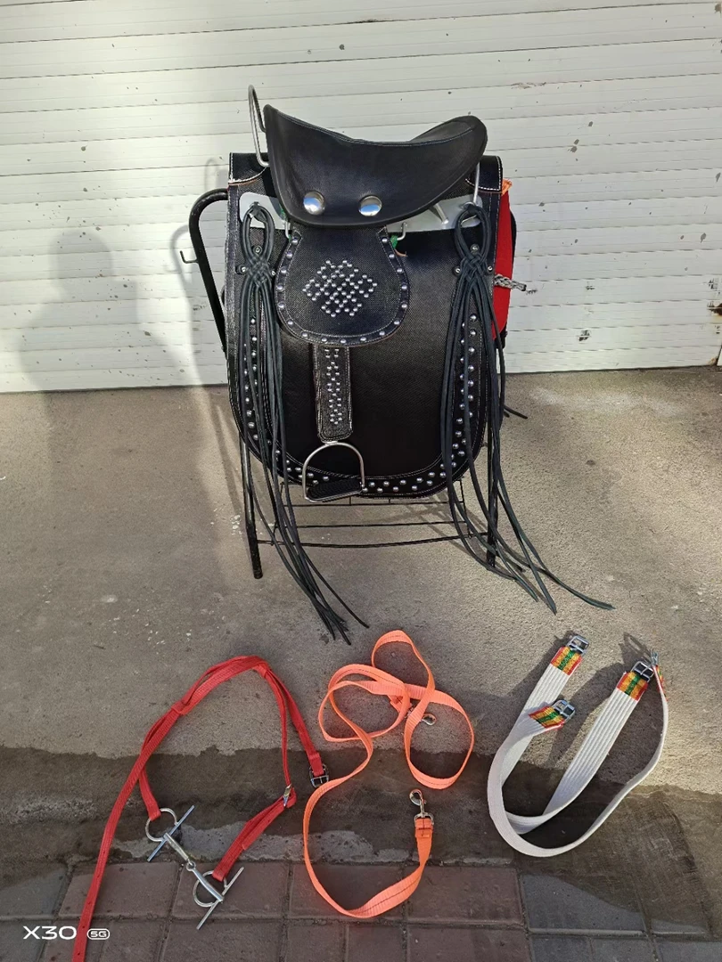 白钢马鞍马鞍全套马具民族马鞍马鞍子全套牛皮大颤全套配件包邮