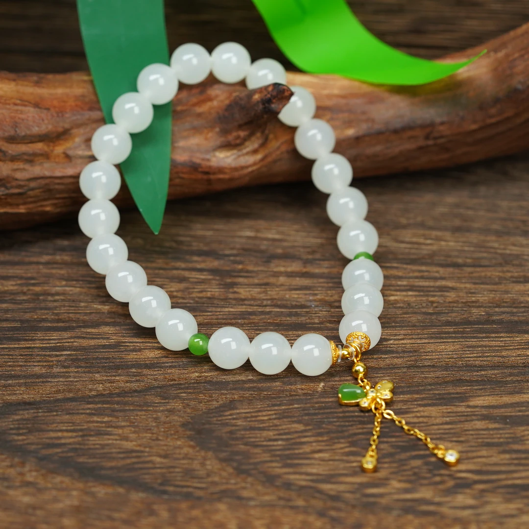 【小北好物】和田玉DIY圆珠手串-16QH65X74【多样性发一件】约7.5mm+