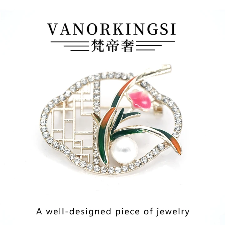 合金胸针 梵帝奢 国潮古风园林秋色胸针 新中式气质胸针 FD195