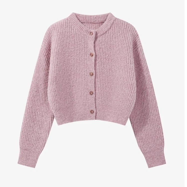 羊城故事-韩系圆领麻花设计毛衣开衫防风保暖上衣Y41046673